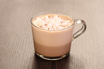 Hot chocolate with few marshmallow