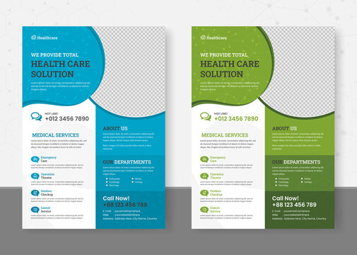 Medical Healthcare Flyer Template. Poster, medical, healthcare, pharmacy presentation. fully editable