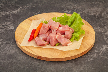 Raw pork meat for cooking