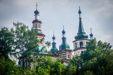 Fototapeta na wymiar Old Orthodox Church in Irkutsk, Siberia