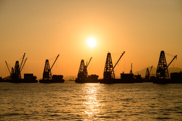 Obraz premium Sunset in Hong Kong