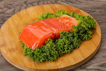 Salmon fillet slice for cooking