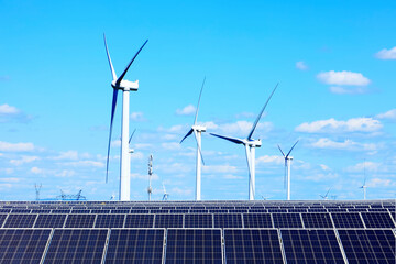 Solar photovoltaic panels and wind turbines