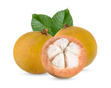 Sentol fruit with leaves isolated on white background