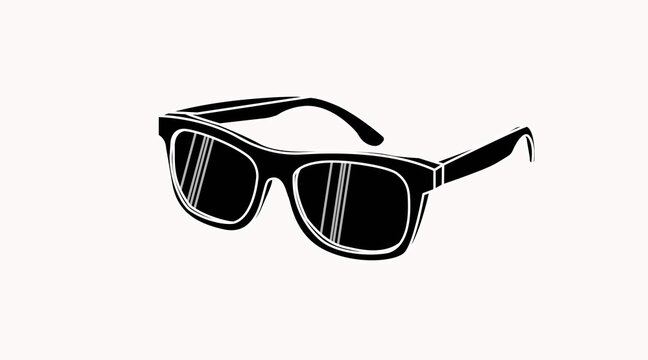 Vector isolated Illustration of Sunglasses. Black and White Sunglasses
