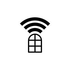 Glass break sensor glyph icon isolated on white background