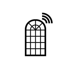 Glass break sensor glyph icon isolated on white background