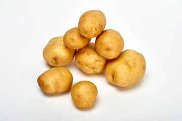 Potatoes on a white background.