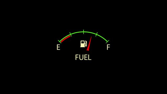 Gasoline level countdown timer footage