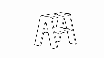 Vector Isolated Illustration of a Wooden Stool. Wooden Furniture Vintage