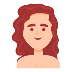 Brown haired woman icon. Cartoon of Brown haired woman vector icon for web design isolated on white background