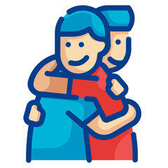 hug fill outline icon
