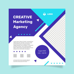Marketing agency square flyer template. - Vector.