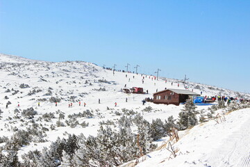 view of Borovets Gondola - top station of Borovets Ski Resort, Bulgaria