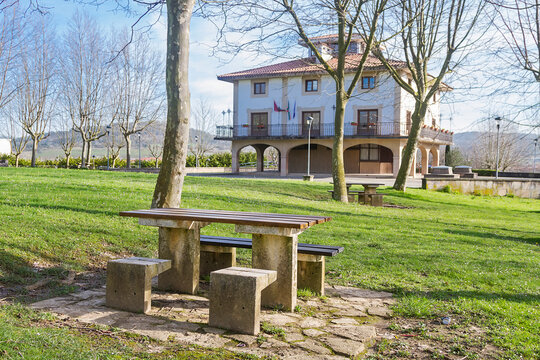 Sondika village in Vizcaya province, Spain