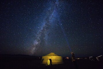 Stars and yurts in the Gobi Desert