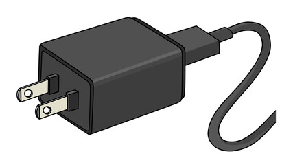 黒色のACアダプター