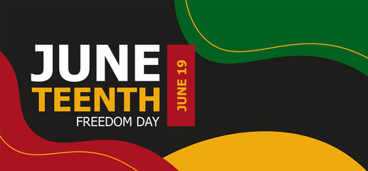 Juneteenth Freedom Day. African-American Independence Day. Vector abstract banner - obrazy, fototapety, plakaty