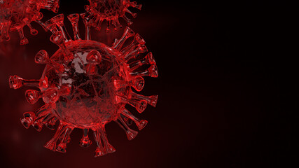 The  red corona virus for medical concept 3d rendering