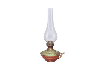 oil lamp on isolated white background
