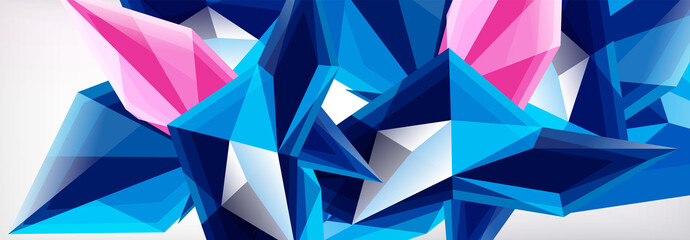 Obraz premium Vector 3d triangles and pyramids abstract background for business or technology presentations, internet posters or web brochure covers