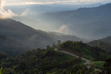 landscape with fog