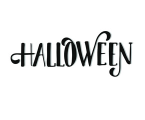 Halloween party vector lettering. Holiday lettering for banner. Happy Halloween poster, greeting card, party invitation. Vector illustration.