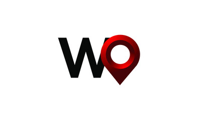 Letter W Place Location Poin Modern Logo