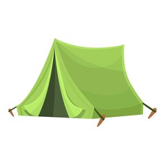 Green tent icon. Cartoon of Green tent vector icon for web design isolated on white background © nsit0108