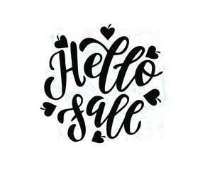 Hello Fall. Brush hand lettering. Inspiring quote. Motivating modern calligraphy. Can be used for photo overlays, posters, holiday clothes, cards and more.