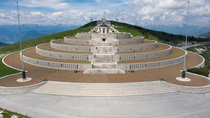 Military shrine -Bassano del Grappa from above