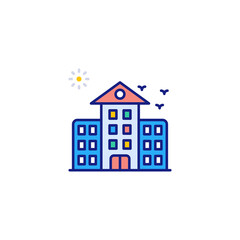 School icon in vector. Logotype
