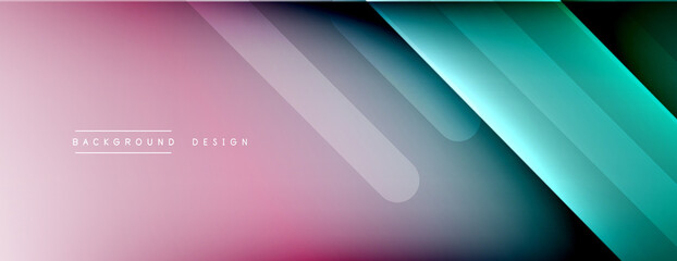 Fototapeta premium Dynamic lines abstract background. 3D shadow effects and fluid gradients. Modern overlapping forms