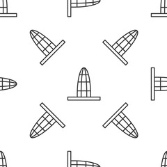 Grey line Agbar tower icon isolated seamless pattern on white background. Barcelona, Spain. Vector