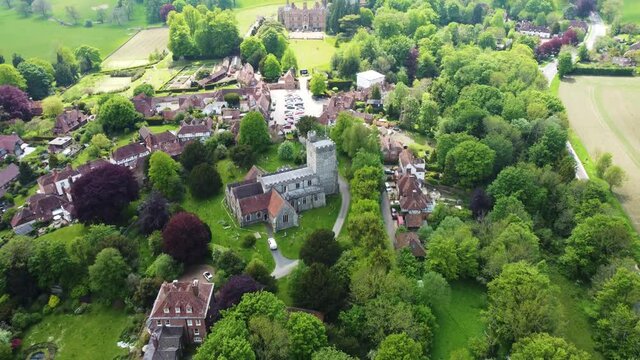 Flying over a church in Chilham, Kent