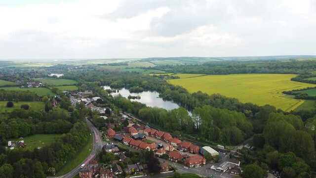 A housing estate in Kent near a lake, Chilham, Kent