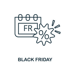 Black Friday line icon. Simple outline illustration from e-commerce collection. Creative Black Friday icon for web design, templates, infographics and more