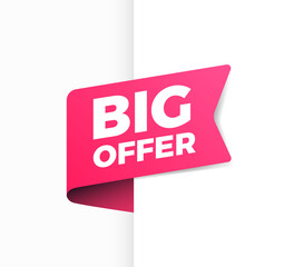 Big Offer Shopping Vector Ribbon