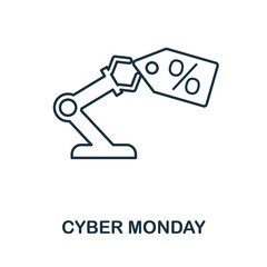 Cyber Monday line icon. Simple outline illustration from e-commerce collection. Creative Cyber Monday icon for web design, templates, infographics and more