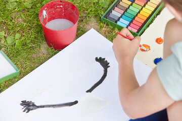 Malowanie w plenerze-zajęcia dla dzieci - obrazy, fototapety, plakaty