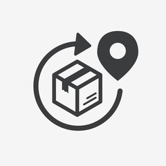 Delivery Shipping Transport Box Flat Design Vector Icon