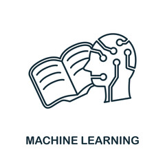 Machine Learning line icon. Creative outline design from artificial intelligence icons collection. Thin machine learning icon for infographics and banner