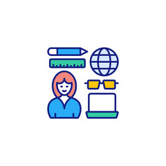 Internet Courses icon in vector. Logotype