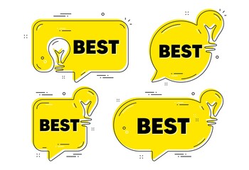 Best promotion text. Idea yellow chat bubbles. Special offer Sale sign. Advertising Discounts symbol. Best chat message banners. Idea lightbulb balloons. Vector