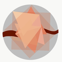 logo with a square motif with transparent color gradations