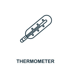 Thermometer line icon. Thin style element from medicine icons collection. Outline thermometer icon