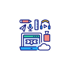 Online Training Program icon in vector. Logotype
