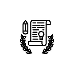 Certificate icon in vector. Logotype