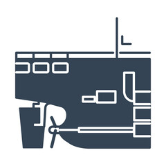 Vector black icon stern of a ship © vvushakovv