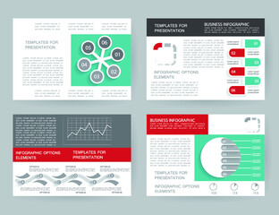 Brochures for business reports, cover layout and infographics